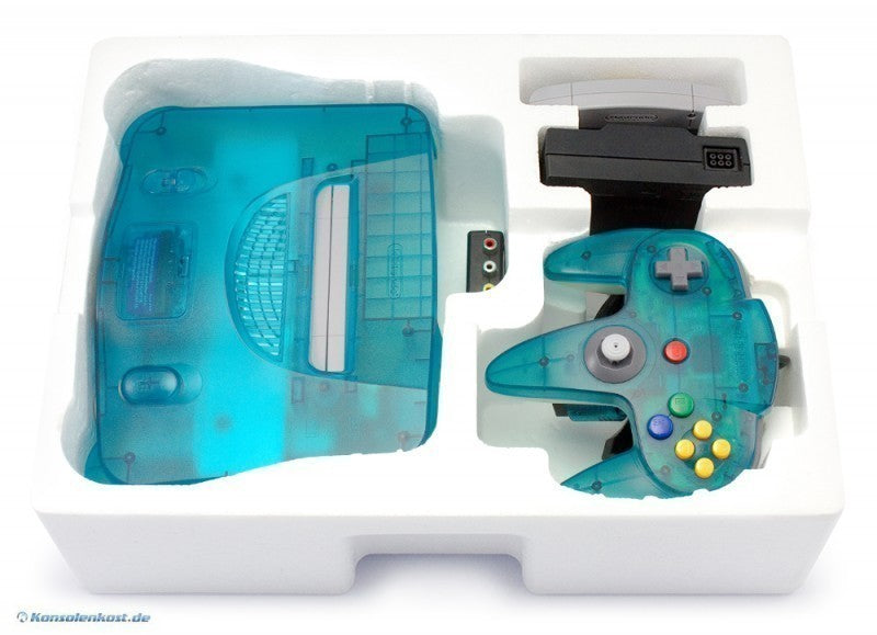 Konsole Clear Blue-White + Spiel + Original Controller + Zubehör