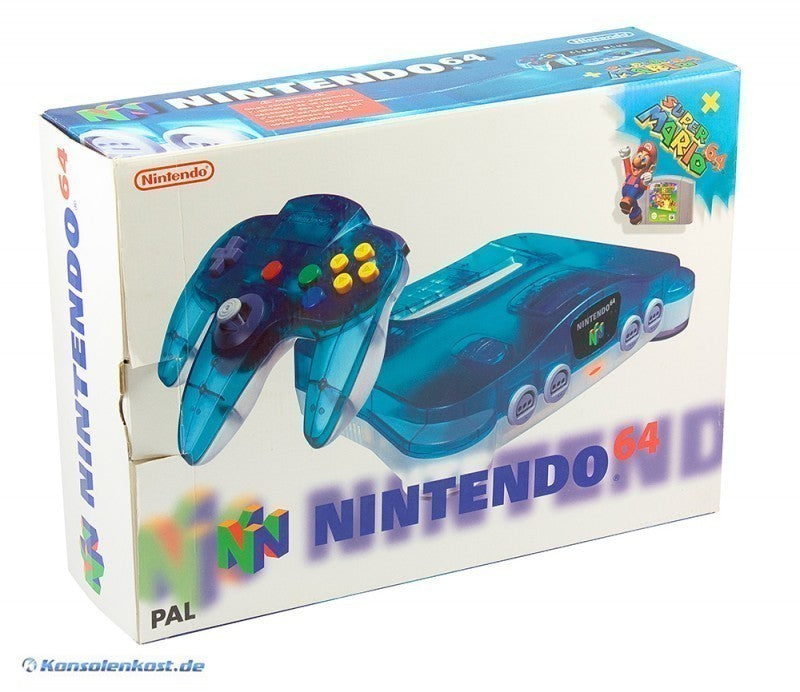 Konsole Clear Blue-White + Spiel + Original Controller + Zubehör