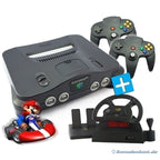 Konsole + Mario Kart + 2 Controller + Lenkrad + Zubehör