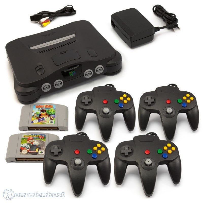 Konsole + Mario Kart + Diddy Kong + 4 Controller + Zubehör