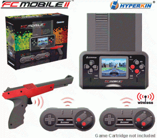 FC Mobile II Handheld schwarz + 2 Wireless Controller + Gun + Netzteil [Hyperkin]
