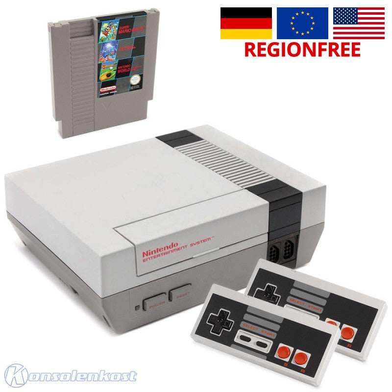 Konsole 60Hz + Mario Bros., Tetris, World Cup + 2 Controller