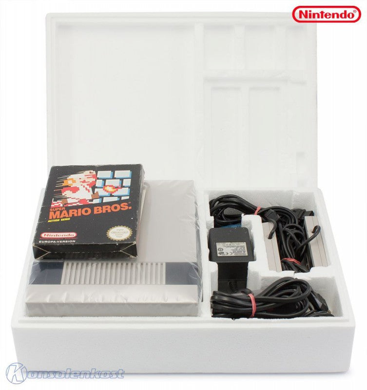 Konsole Super Mario Bros. Set + Spiel + 2 Original Controller