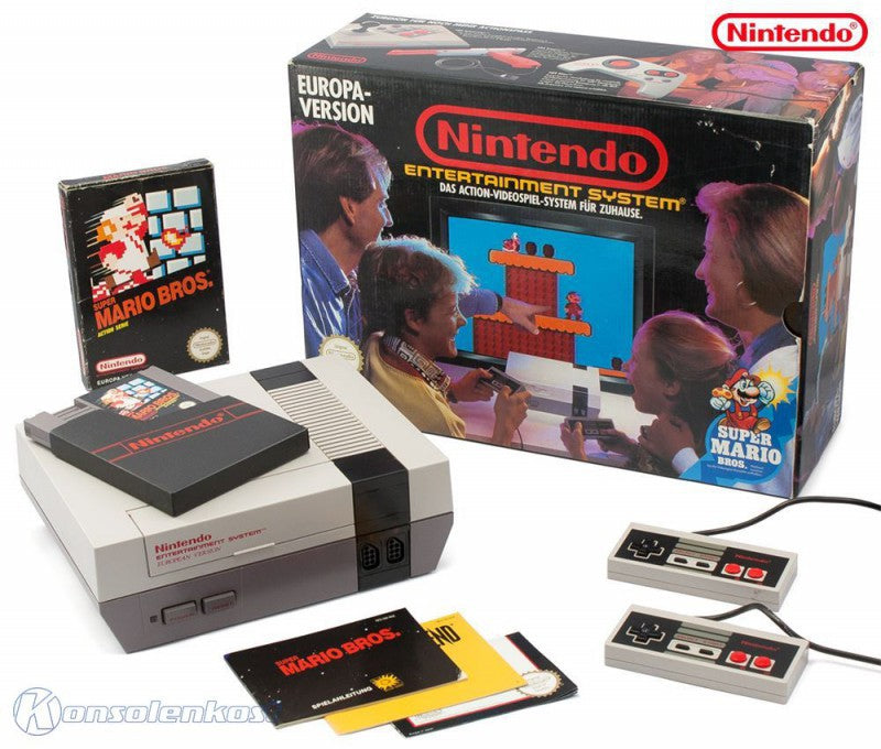 Konsole Super Mario Bros. Set + Spiel + 2 Original Controller