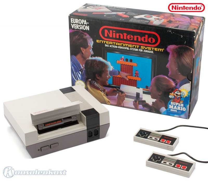 Konsole Super Mario Bros. Set + Spiel + 2 Original Controller