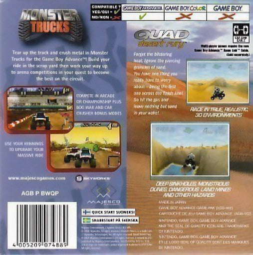 2 in 1: Monster Trucks + Quad Desert Fury