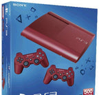 Konsole Super Slim 500GB rot + 2 Original Controller