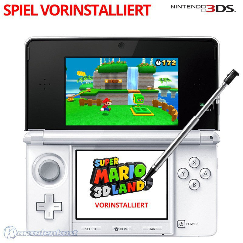 Konsole Ice White / weiß + Super Mario 3D Land vorinst. + Netzteil