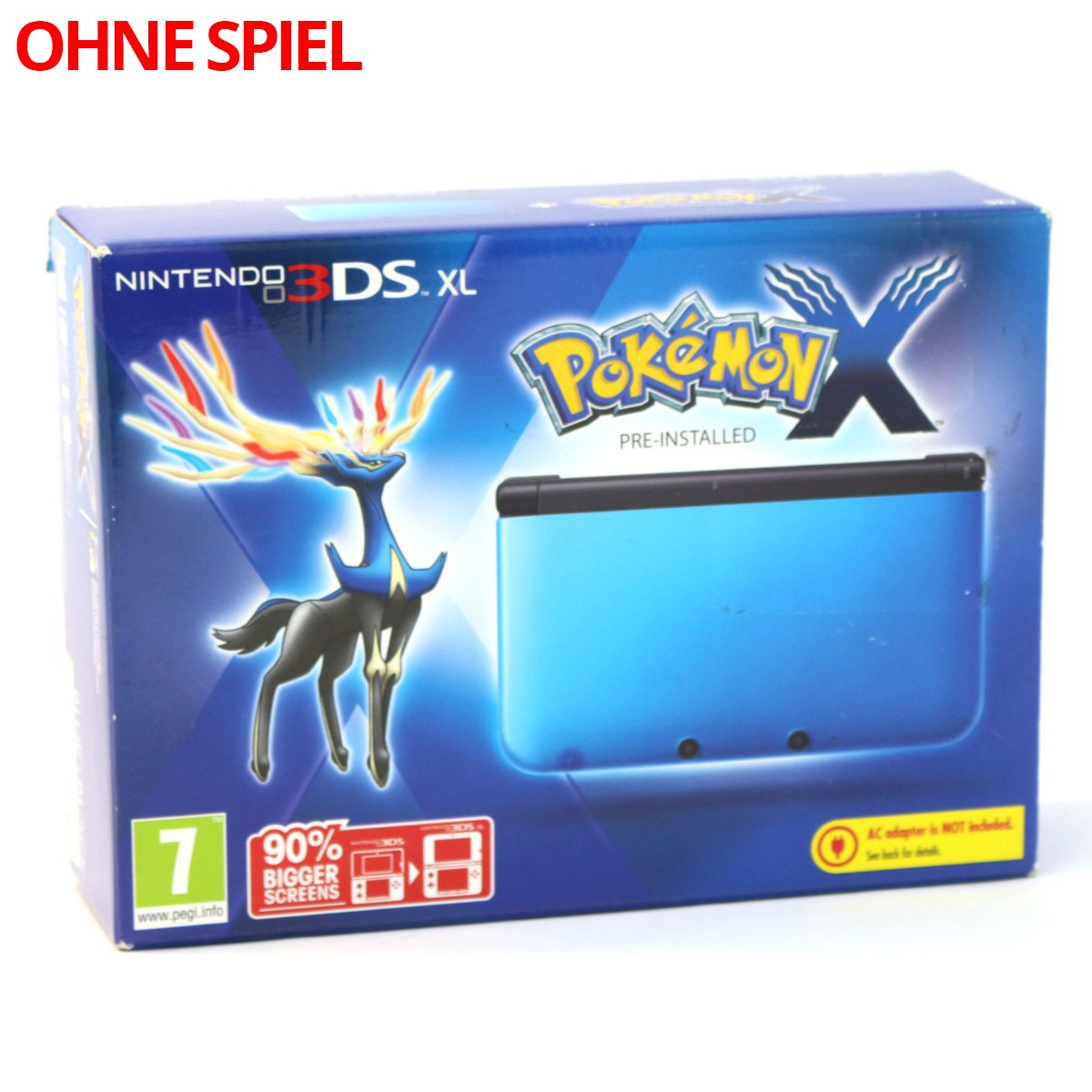 Konsole XL Pokemon X Edition blau + Netzteil
