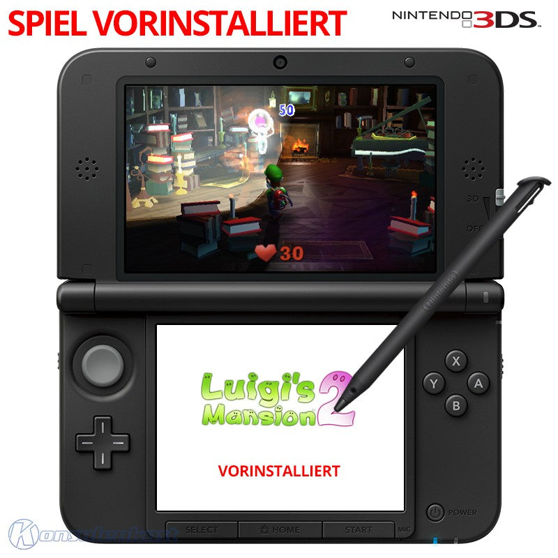 Konsole XL Luigi's Mansion 2 Edition schwarz + Spiel + Netzteil