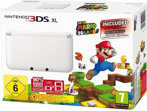 Konsole XL Super Mario 3D Land Edition weiß + Spiel vorinst. + Netzteil