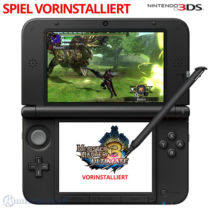 Konsole XL Monster Hunter 3U Edition + Spiel vorinst. + Netzteil
