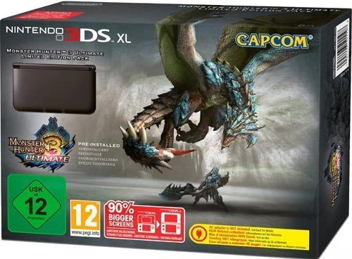 Konsole XL Monster Hunter 3U Edition + Spiel vorinst. + Netzteil