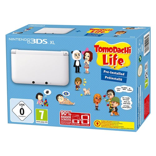 Konsole XL TomoDachi Life Edition weiß + Spiel vorinst. + Netzteil