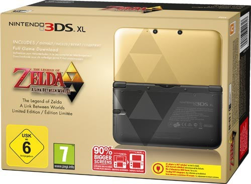 Konsole XL Zelda Link Between Worlds Edition + Spiel vorinst. + Netzteil