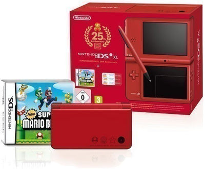 Konsole DSi XL + Spiel rot New Super Mario Bros. Jubiläums-Edition
