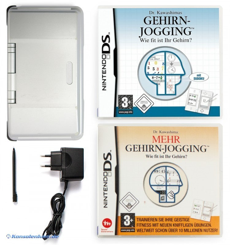 Konsole silber / platin + 2 DR. KAWASHIMA Spiele + Netzteil