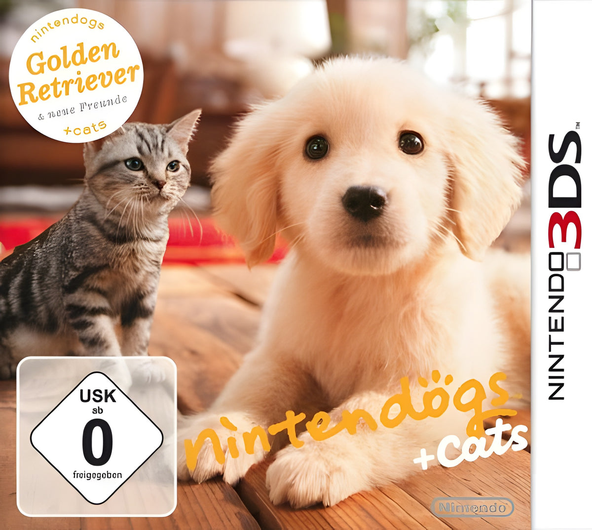 Das Cover von Nintendogs + Cats: Golden Retriever & Neue Freunde für Nintendo 3DS