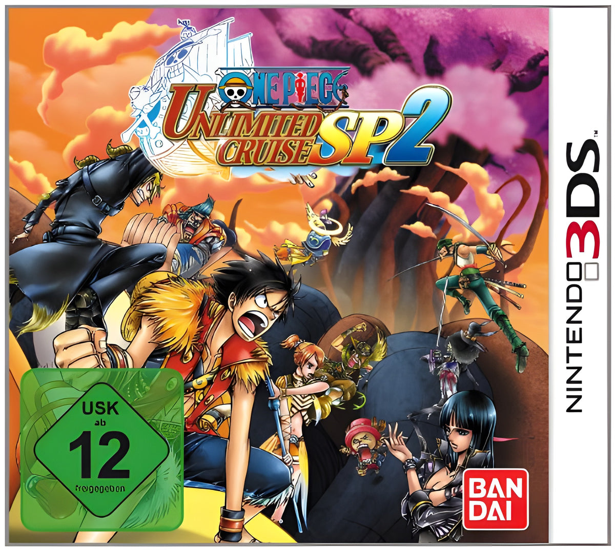 Das Cover von One Piece Unlimited Cruise SP2 zeigt die Hauptfiguren der Serie und das USK-Siegel ab 12.
