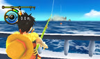 Luffy angelt in One Piece Unlimited Cruise SP2 vom Schiff aus auf dem Meer.