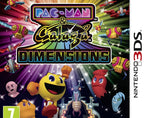 Das Cover von Pac-Man & Galaga Dimensions zeigt Pac-Man und Geister vor einem bunten Sternenhintergrund, PEGI 7.