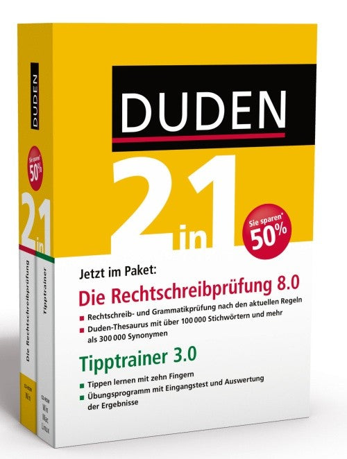 Duden 2in1: Die Rechtschreibprüfung 8.0 + Tipptrainer 3.0