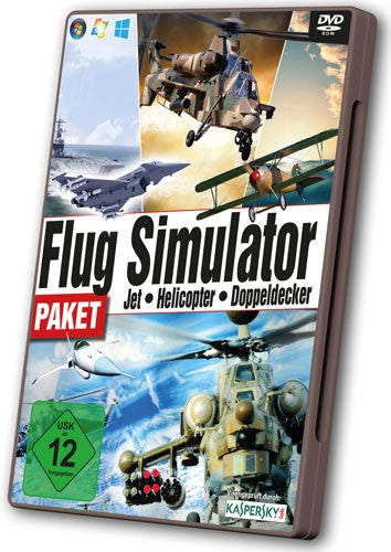 Flugsimulator Paket: Jet, Helicopter, Doppeldecker