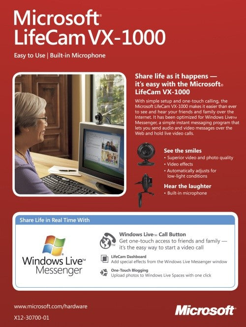 LifeCam Webcam VX-1000 schwarz [Microsoft]