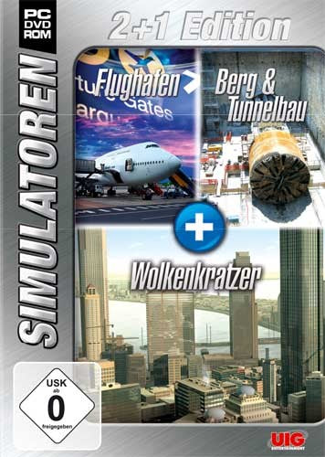 Simulator Bundel: Flughafen, Berg- und Tunnelbau, Wolkenkratzer