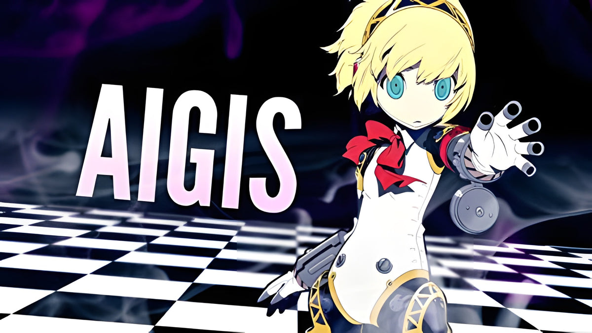 Persona Q: Shadow of the Labyrinth zeigt den Charakter Aigis mit ausgestreckter Hand.