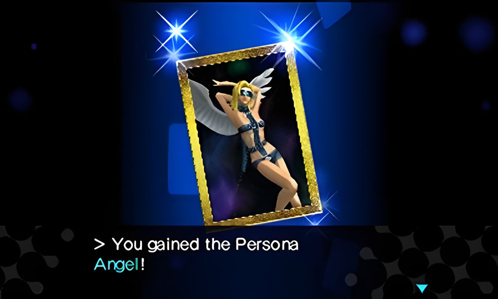 In Persona Q: Shadow of the Labyrinth wird die Persona Angel als Karte mit Flügeln erhalten.