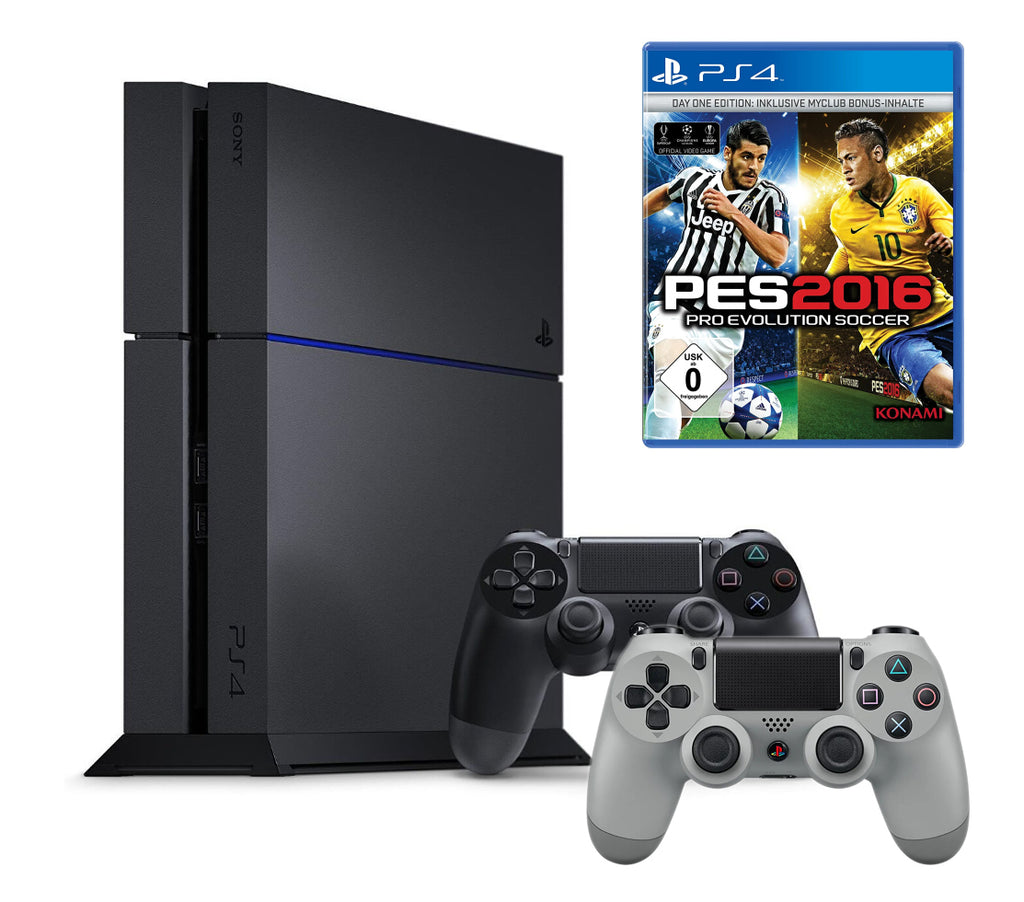 Konsole 1TB schwarz + PES 2016 + 2 Original Controller
