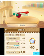 Eine Libellen-Figur und das Ergebnisbildschirm mit Punkten in Picross 2.