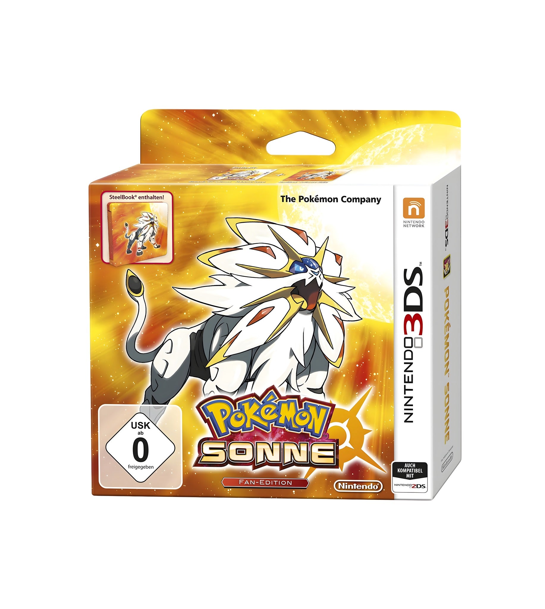Pokémon Sonne + Fan Edition (DE) — Steelbook – Cover Vorderseite