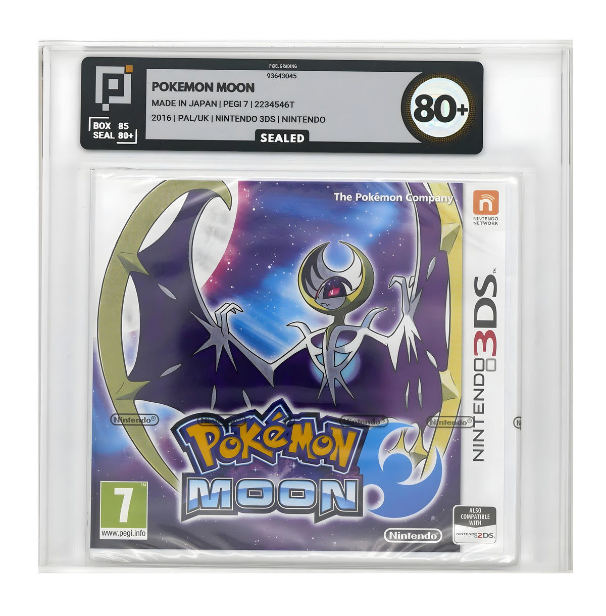 Das Cover von Pokémon Mond / Moon Pixel Grading SEALED 80+ für Nintendo 3DS