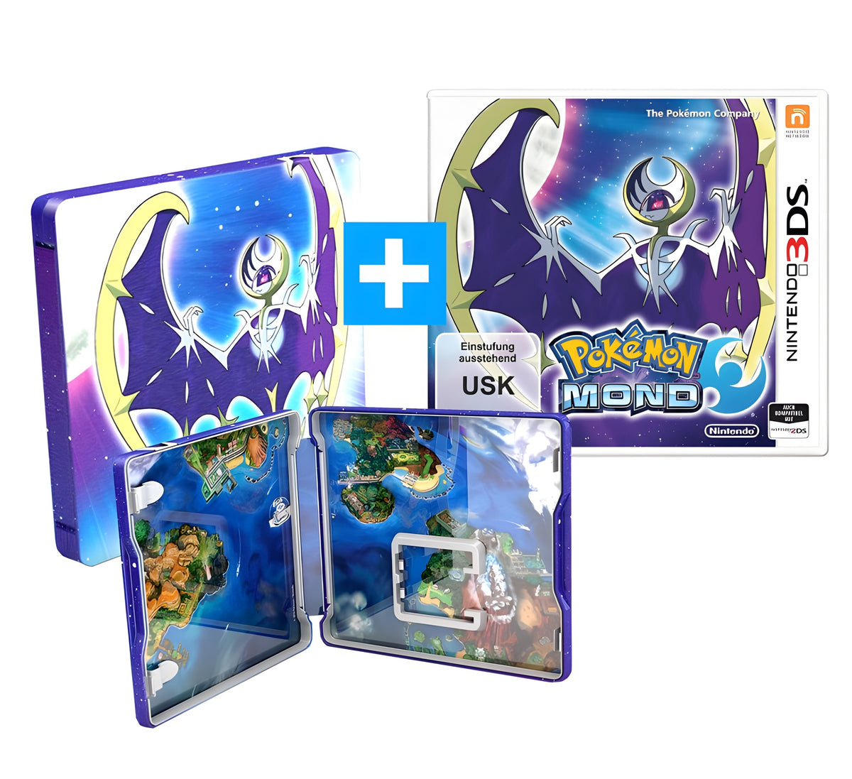 Das Cover von Pokémon Mond + Steelbook Fan Edition für Nintendo 3DS