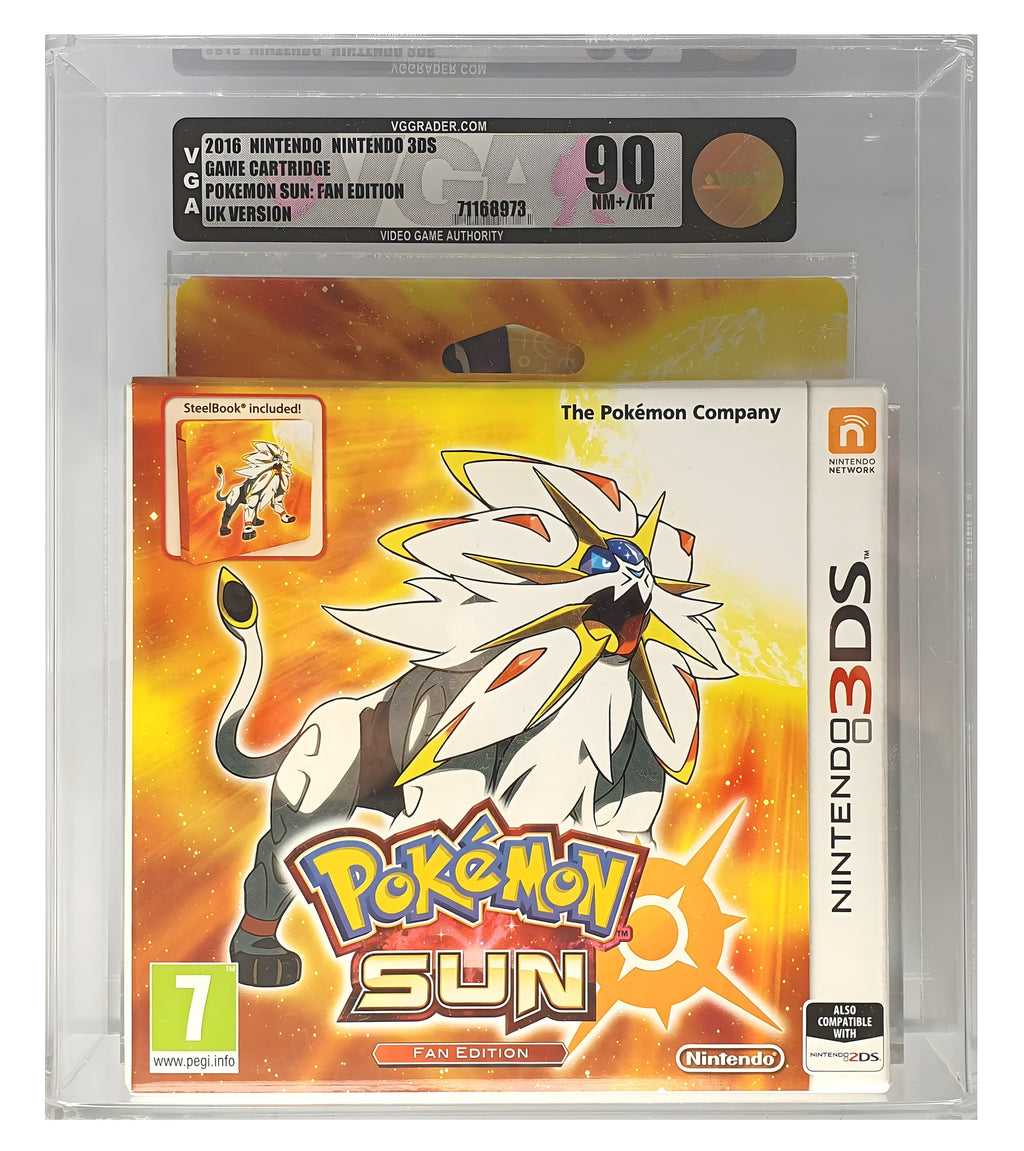 Das Cover von Pokémon Sonne / Sun + Steelbook Fan Edition VGA Grading SEALED 90 für Nintendo 3DS