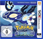 Pokemon Alpha Saphir Limitierte Edition zeigt ein geschlossenes und ein offenes Steelbook mit Spielmodul.