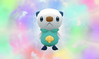 Ottaro steht vor einem farbigen Regenbogenhintergrund in Pokémon Mystery Dungeon: Portale in die Unendlichkeit.