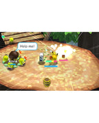 In Pokemon: Rumble World greift ein Pikachu mit einer Explosion eine Gruppe von Gegnern an.