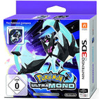 Die Verpackung von Pokémon: Ultramond + Steelbook Fan-Edition, Nintendo 3DS, zeigt ein schwarzes Pokémon und USK ab 0.