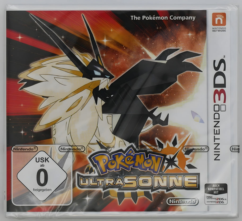 Das Cover von Pokémon: Ultrasonne / Ultra Sun Pixel Grading SEALED 85 zeigt das legendäre Pokémon Solgaleo.