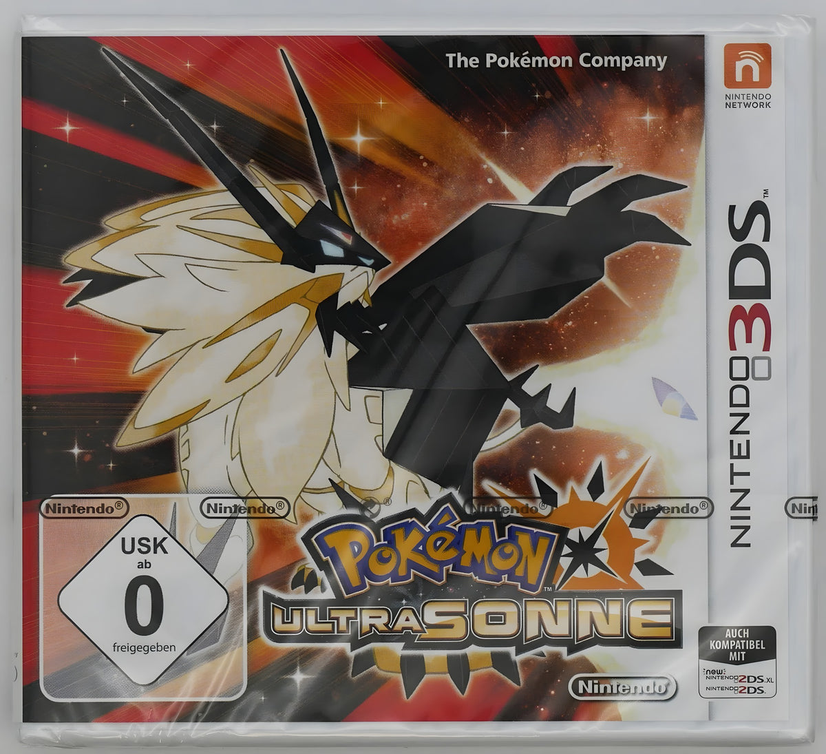 Das Cover von Pokémon: Ultrasonne / Ultra Sun Pixel Grading SEALED 85 zeigt das legendäre Pokémon Solgaleo.