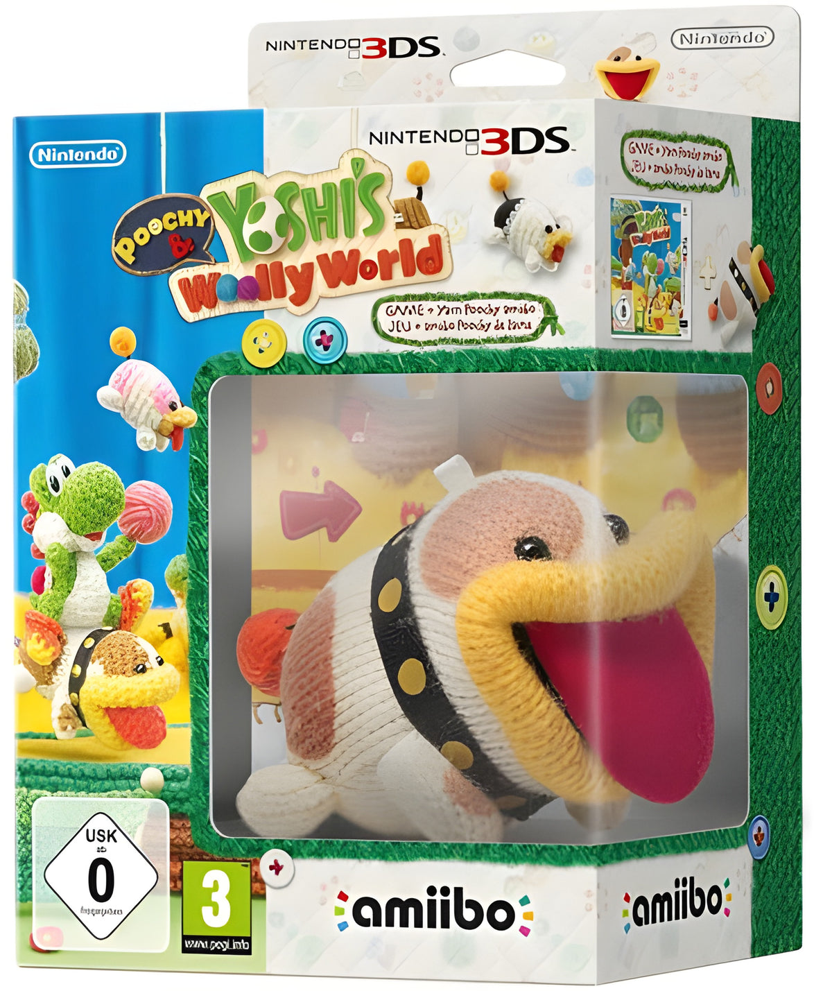 Das Cover von Poochy & Yoshi's Woolly World + amiibo für Nintendo 3DS