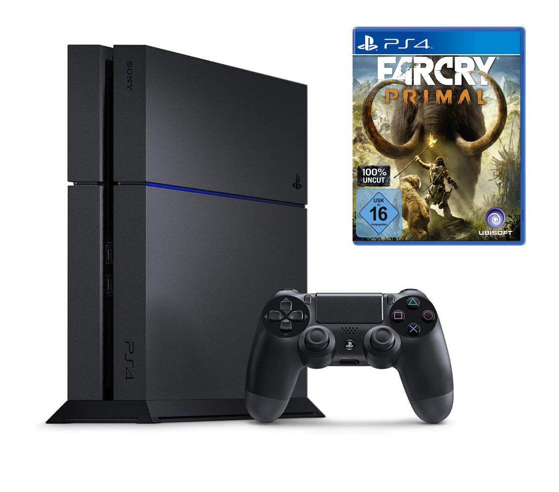 Konsole 500GB schwarz + Far Cry Primal + Original Controller (DE)