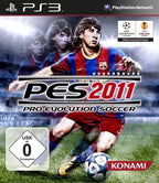 Das Cover von Pro Evolution Soccer 2011 für PS3 zeigt Lionel Messi mit Ball und das USK ab 0 Siegel.