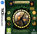 Das Cover von Professeur Layton: Destin Perdu für Nintendo DS zeigt Layton und Luke in einem Uhrwerk, PEGI 7.