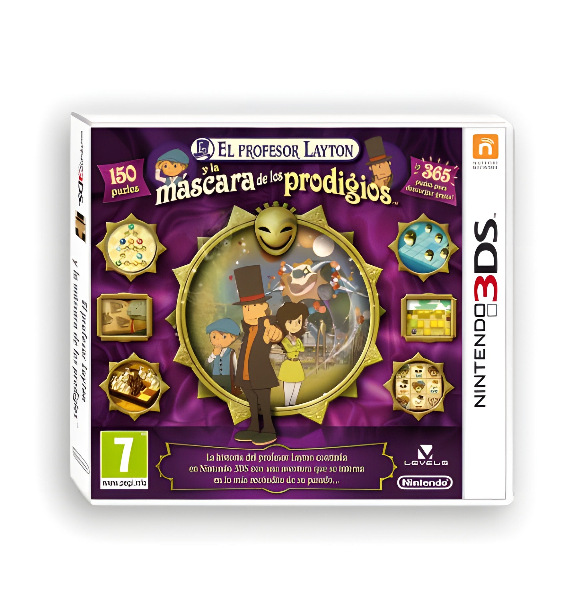 Das Cover von Professor Layton and the Miracle Mask / Mascara de los Prodigios für Nintendo 3DS