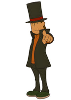 Professor Layton zeigt in Professor Layton and the Miracle Mask / Mascara de los Prodigios mit dem Finger auf den Betrachter.
