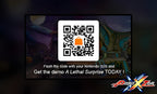 Ein QR-Code für die Demo von Project X Zone ist auf einem Bildschirm zu sehen.